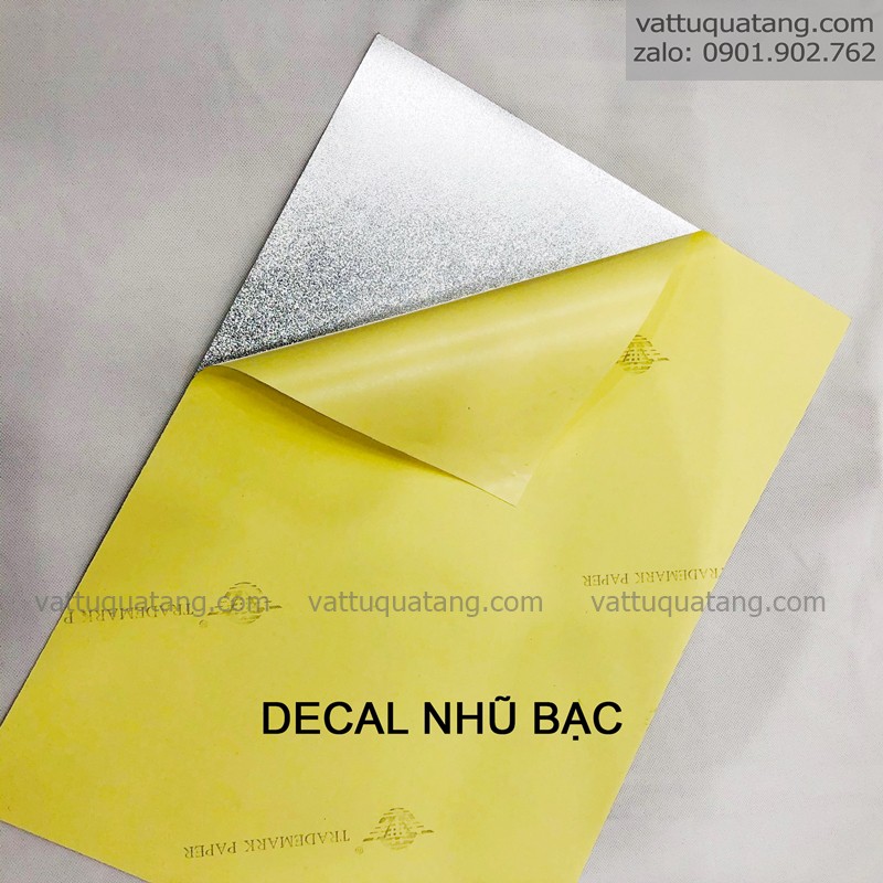 Decal nhũ vàng/bạc/đồng