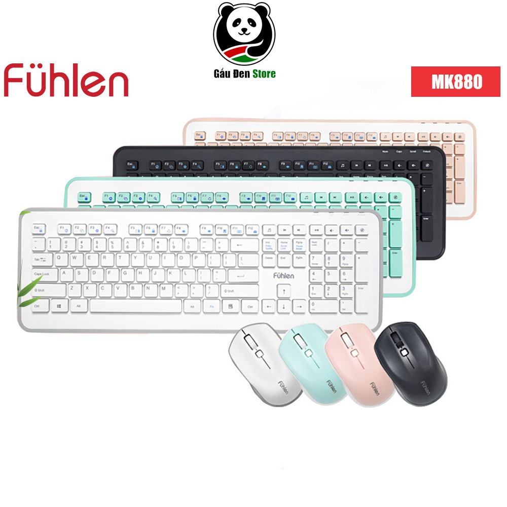 (Bảo Hành 24 tháng) Bộ phím chuột không dây Fuhlen MK880 - Hàng Chính Hãng Ninza