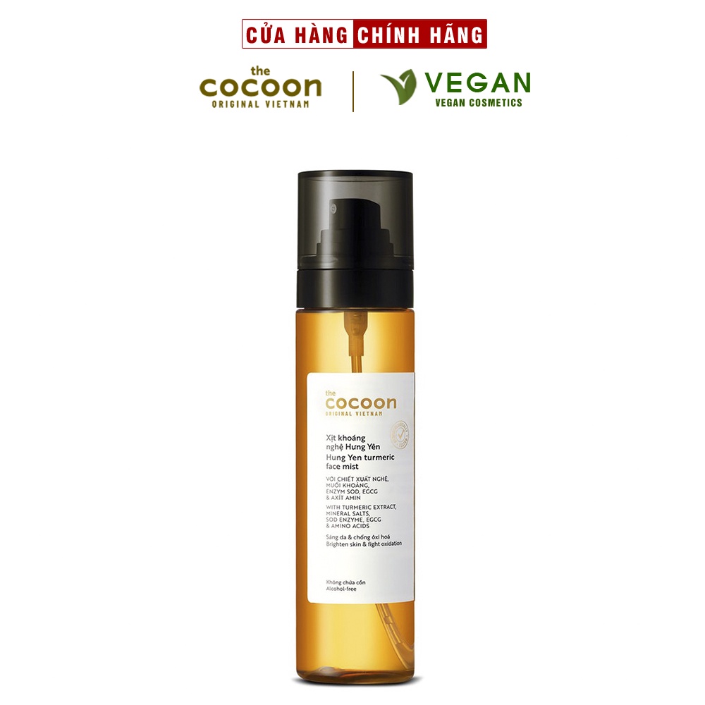 Xịt khoáng Nghệ Hưng Yên Cocoon 130ml làm sáng và cấp ẩm