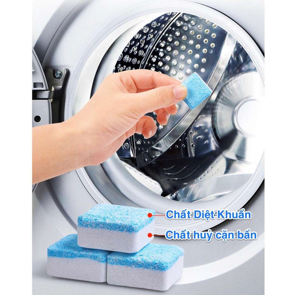 [Hộp 12 Viên] Viên Tẩy Vệ Sinh Lồng Máy GiặtI Diệt khuẩn và Tẩy chất cặn Lồng máy giặt hiệu quả