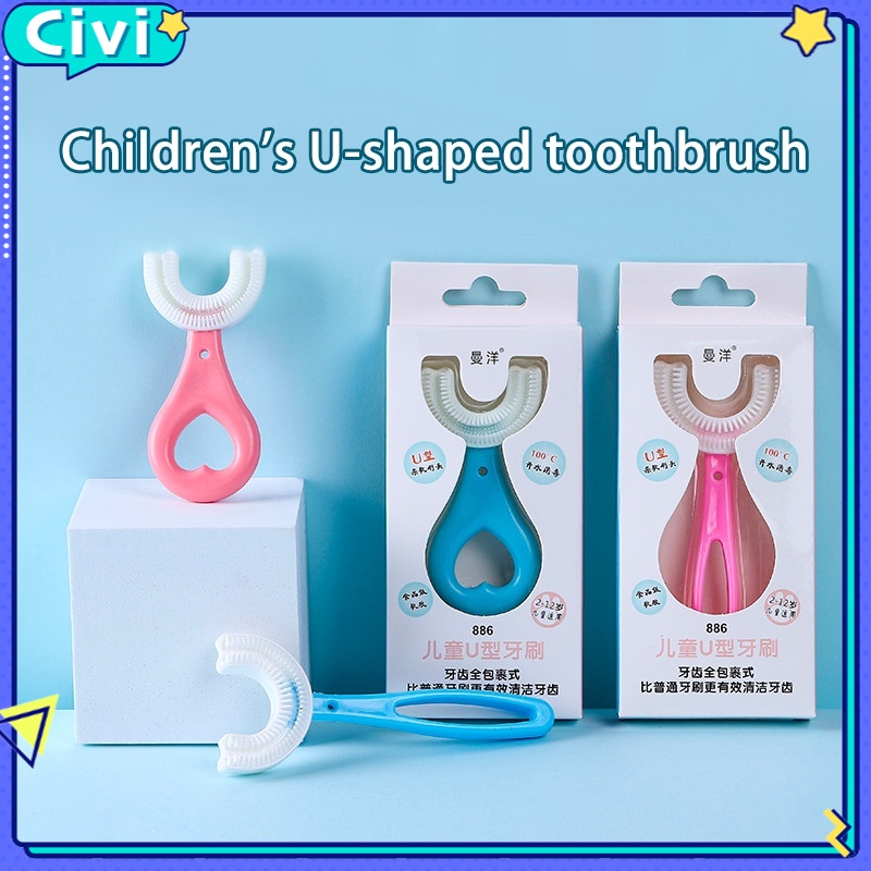 Bàn Chải Đánh Răng Lông Mềm Hình Chữ u Cho Bé 2-3 - 6-12 Tuổi 2002 Tuổi