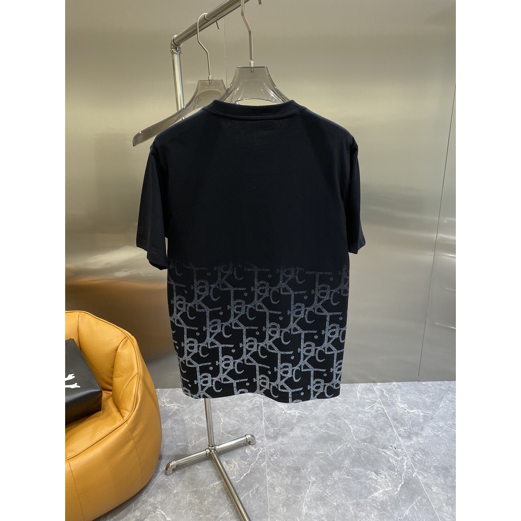 Áo thun cotton tay ngắn thêu họa tiết DIOR thời trang