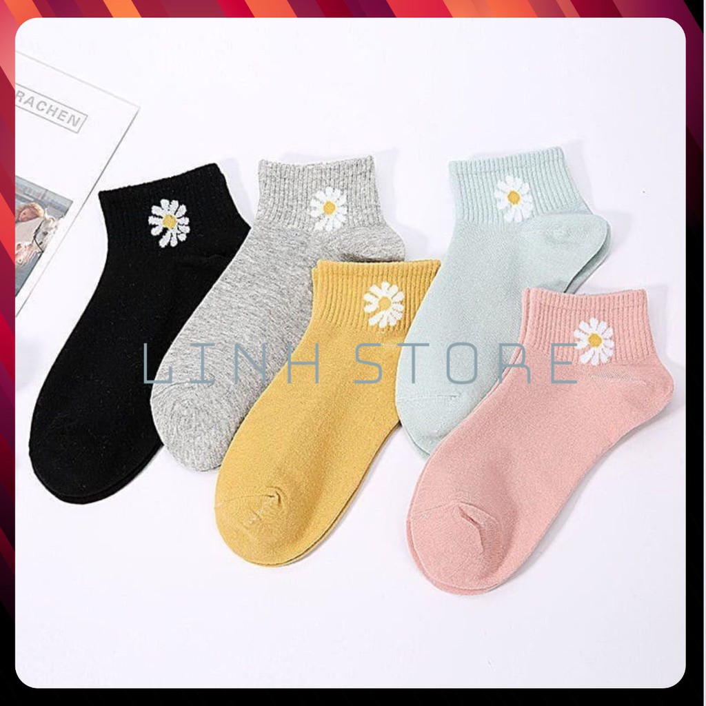 [HOT] TẤT HOA CÚC 🔥SALE🔥 VỚ CỔ NGẮN HÀN QUỐC DÊ THƯƠNG 100% COTTON SIÊU ÊM NHẸ CO DÃN 4 CHIỀU HỌA TIẾT CÚC HỌA MI