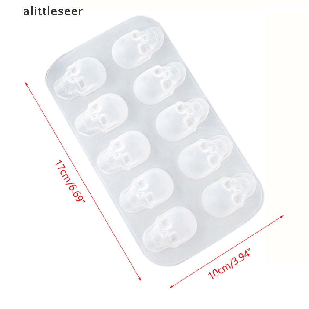 Khuôn Làm Đá / Sô Cô La / Sô Cô La Bằng Silicone Có 10 Ô Hình Đầu Lâu 3D
