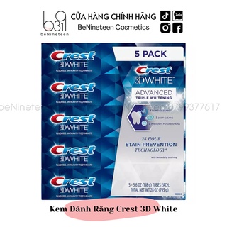 Kem đánh răng Crest 3D White Advanced Tripple Whitening 158G