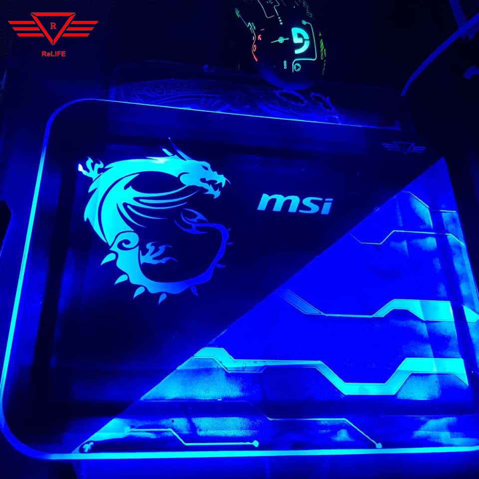 Combo 2 in 1: Pad Chuột Điện Tử + Giá treo tai nghe MSI led RGB ReLIFE | Chuẩn kết nối USB, Bluetooth, Coolmoon