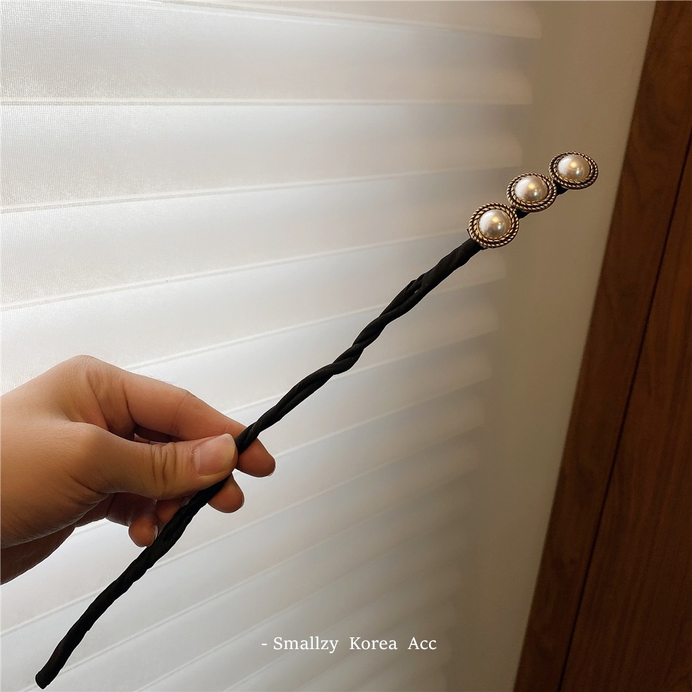 Đồ buộc tóc đính hạt ngọc trai giả phong cách retro Hàn Quốc thời trang mới