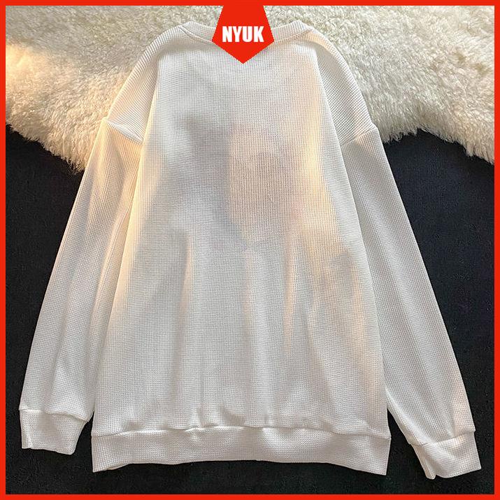 Áo Sweater Tay Dài Cổ Tròn Dáng Rộng Thêu Họa Tiết Phong Cách Hàn Quốc Cho Nữ | BigBuy360 - bigbuy360.vn