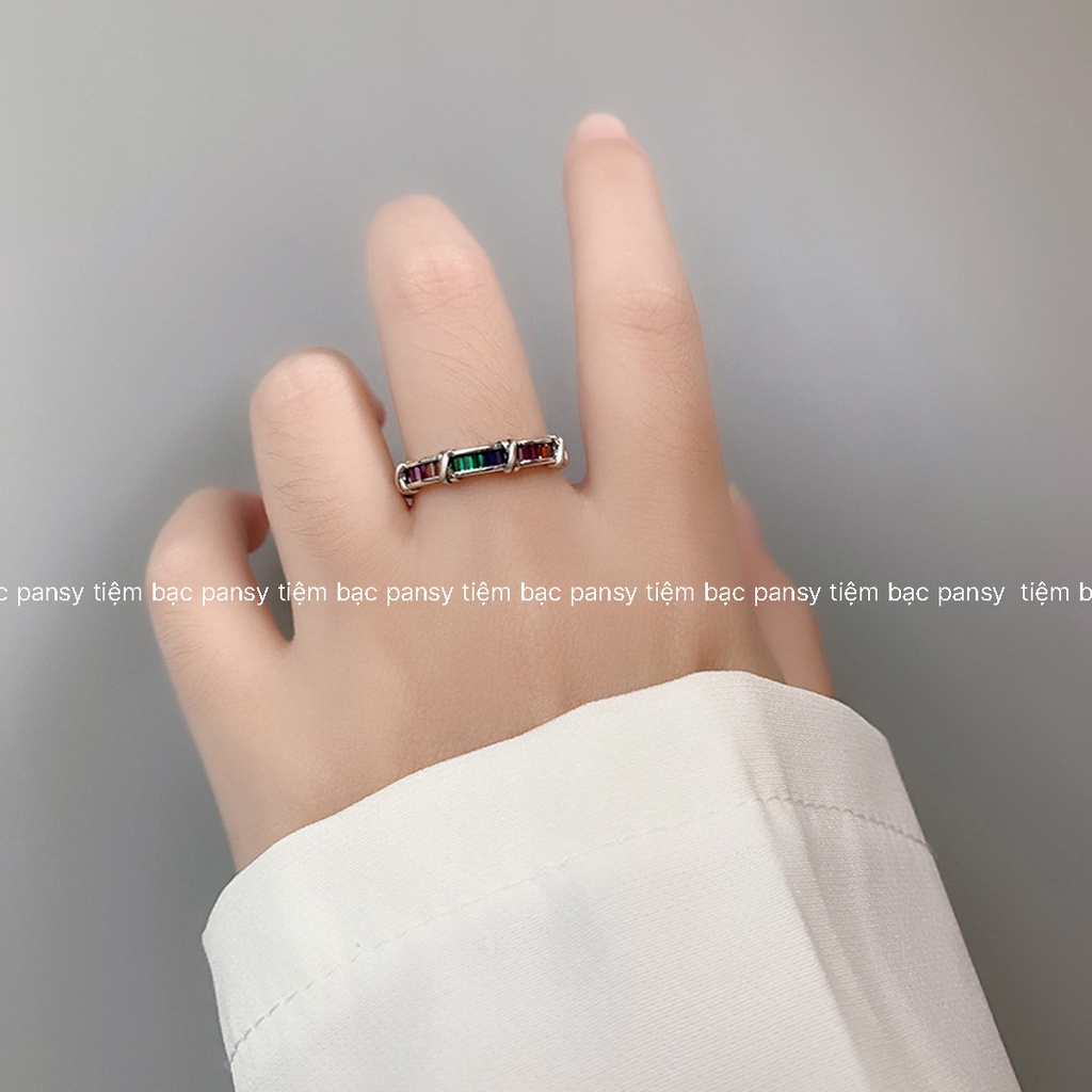 Nhẫn bạc nữ PANSY thiết kế cầu vồng thời trang - Nhẫn nữ bạc ta phong cách cá tính