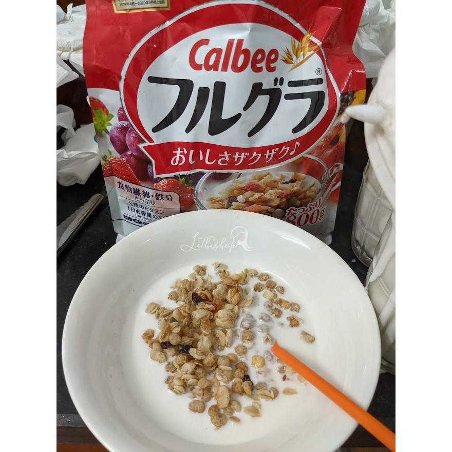 [Nội địa Nhật] Ngũ cốc trái cây Calbee màu đỏ 800g date mới nhất