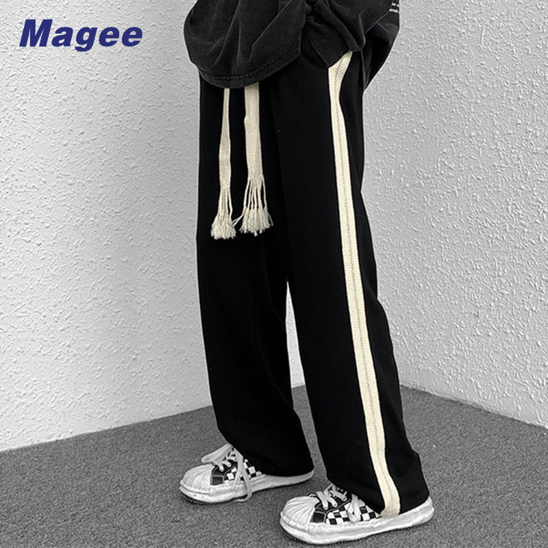 Magee Quần Thể Thao Ống Rộng Phối Dây Rút Phong Cách Đường Phố Châu Âu Cho Nam