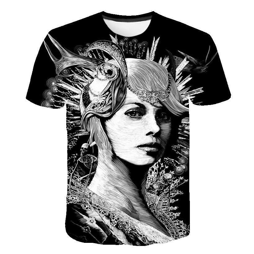 Áo thun tay ngắn in hình 3D thời trang cho nam nữ