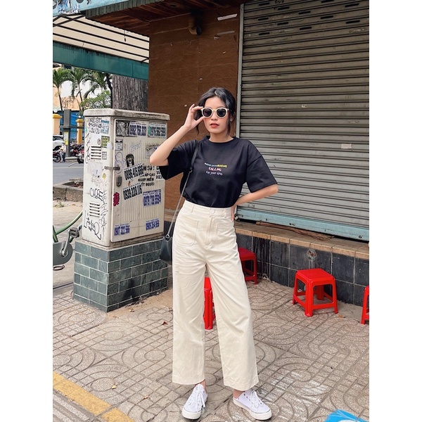 Sibling House - Quần dài ống suông cullotes hai túi SIB PANTS