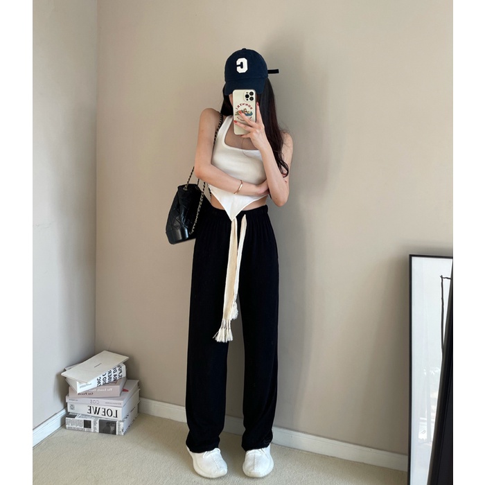 QADCOL  Áo hai dây Dáng Ôm Hở Lưng Gợi Cảm Trẻ Trung Cho Bạn Gái