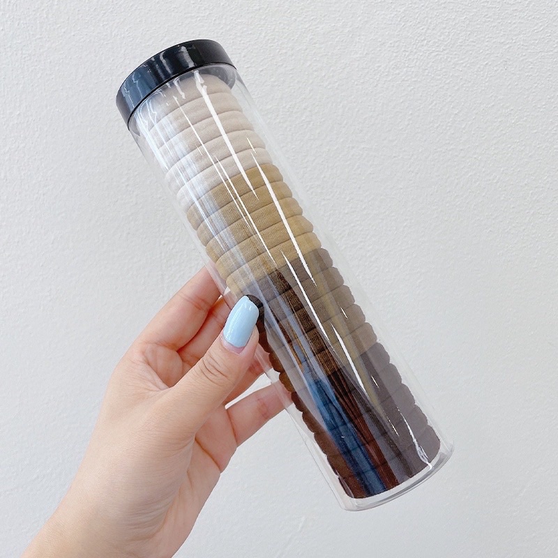 Dây Buộc Tóc NOVSET Cột tóc Nhiều Màu Sắc Trơn Kèm Ông Đựng Trong Suốt  SET 20 CHUN [ MÃ C801 ]