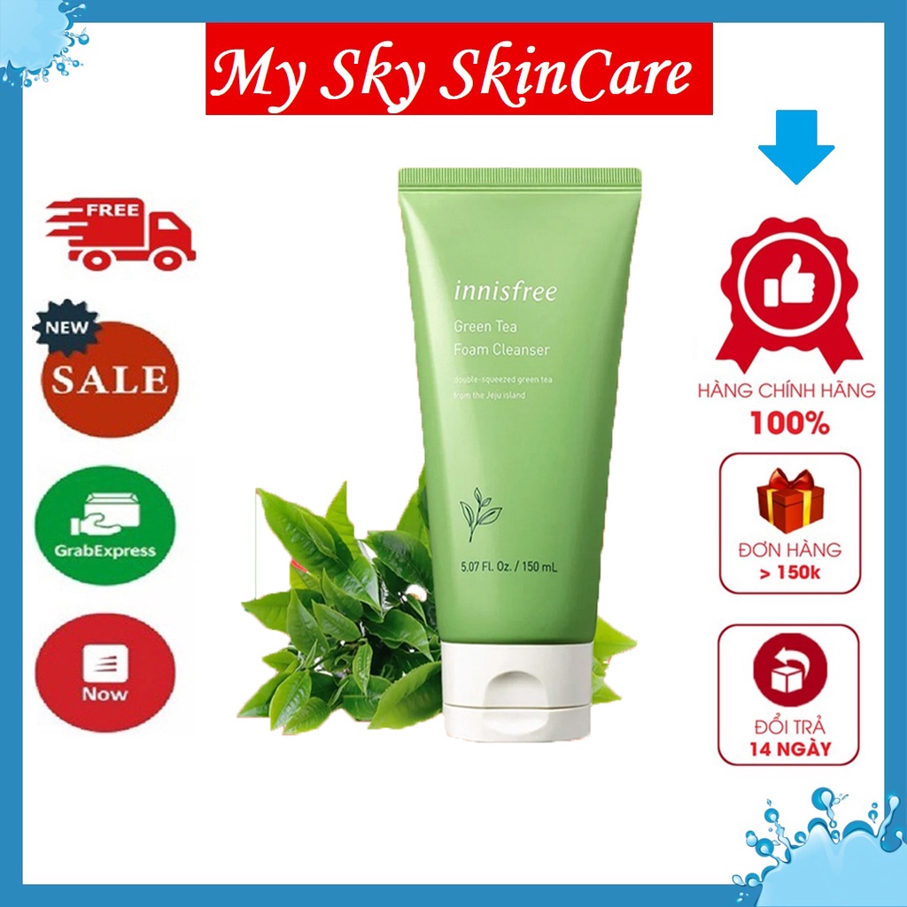 sữa rửa mặt innisfree, Sữa Rửa Mặt Cho Da Nhờn Mụn Nhạy Cảm 150ml NEW