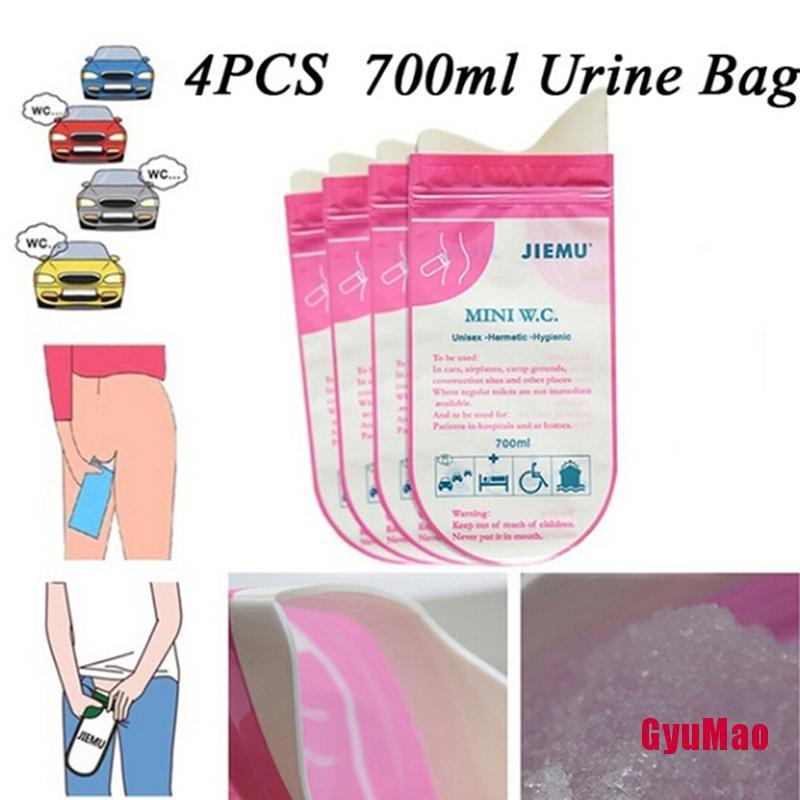Bộ 4 Túi Đi Vệ Sinh Khẩn Cấp 700CC Màu Hồng Dành Cho Unisex HDY
