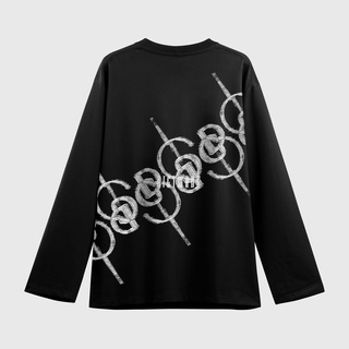 Grimm DC Áo thun tay dài Monogram // Đen