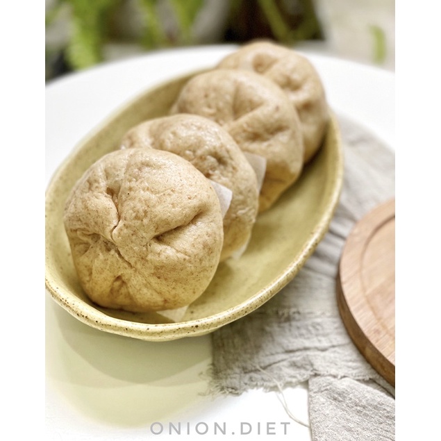 Bánh Bao Nguyên Cám Healthy Onion.Diet Nhân Gà Nấm Thơm Ngon Bánh Ăn Kiêng Giảm Cân