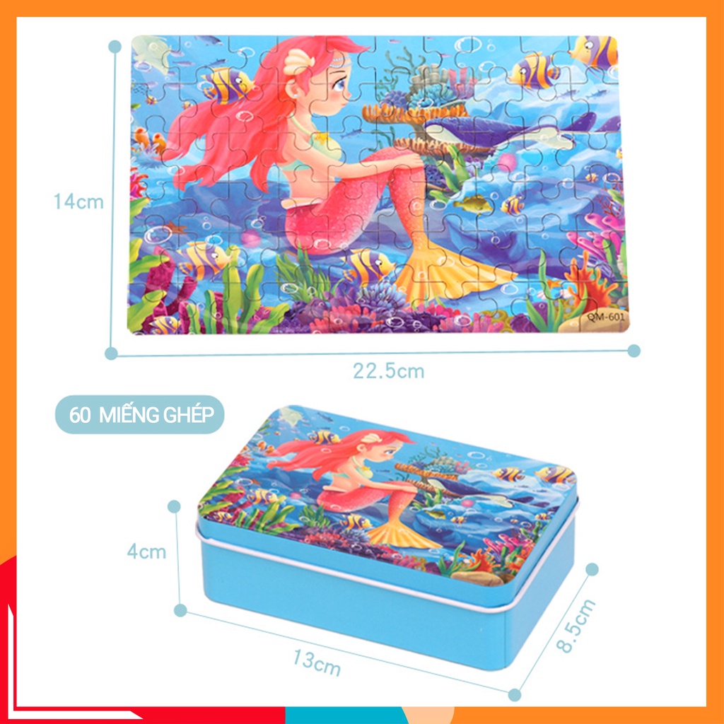 Bộ Tranh Ghép Hình Bằng Gỗ 60 Mảnh Cho bé 3-10 Tuổi Giúp Phát Triển Tư Duy Toàn Diện