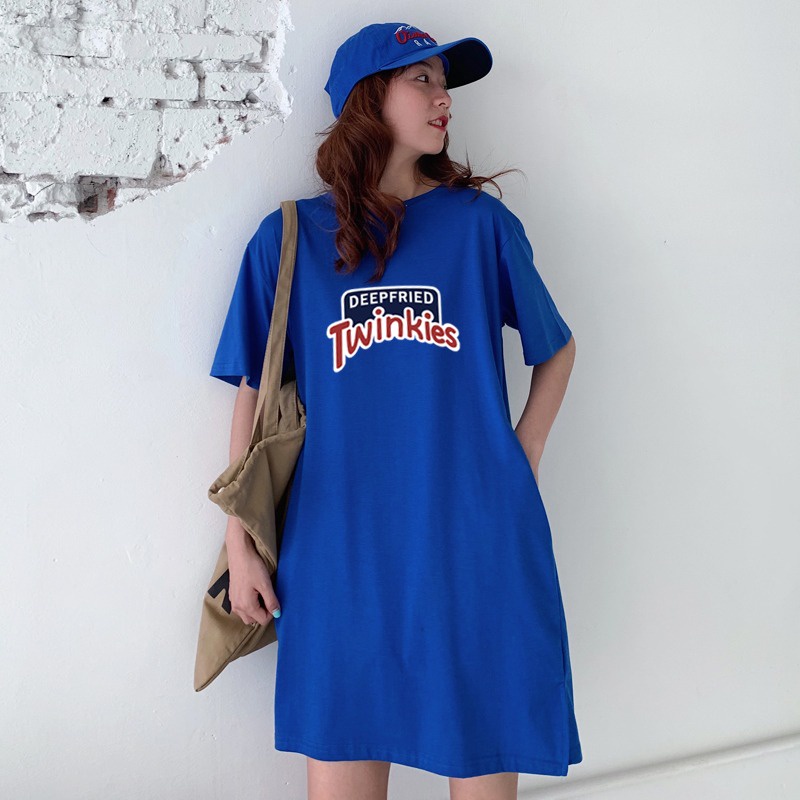 Đầm thun dài ZHELIHANGFEI cotton dáng rộng có túi thời trang mùa hè