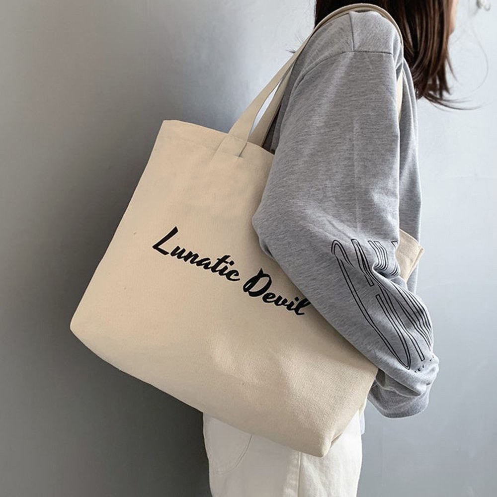 Túi Tote Vải Canvas Nữ phong cách thời trang Ulzzang Hàn Quốc có khóa trong in Young Wild Free giá rẻ TD06 Tuidepstore