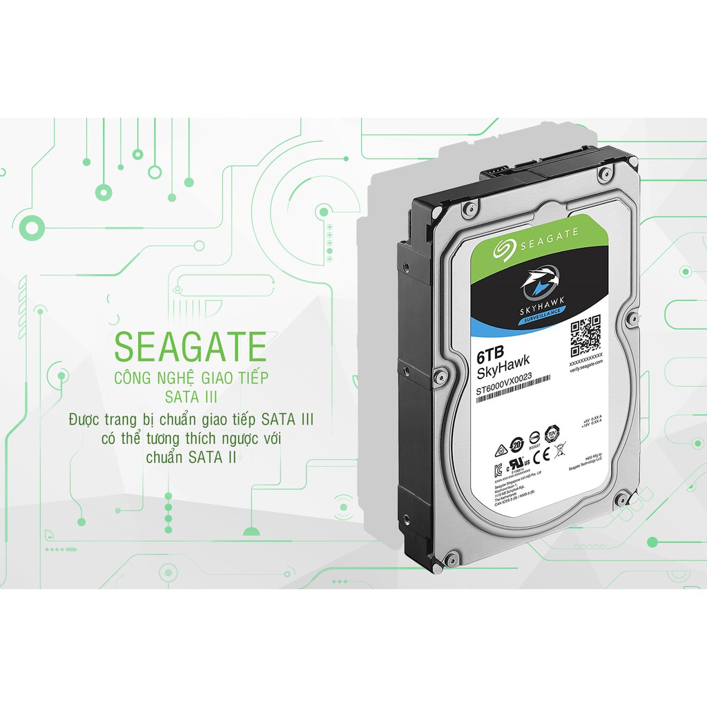 Ổ Cứng HDD Seagate SkyHawk 6TB/128MB/3.5 - ST6000VX0023