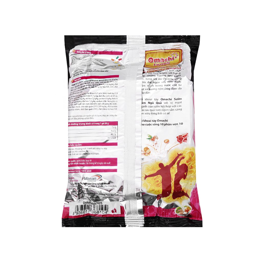 ⚡Date mới⚡ Lốc 5 gói mì khoai tây Omachi sườn hầm ngũ quả 80g | BigBuy360 - bigbuy360.vn