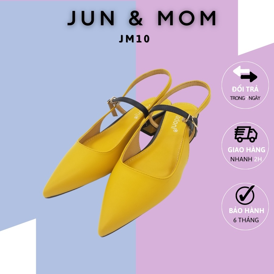 Giày cao gót Jun&Mom gót cao 3p mũi nhọn, kiểu quai nhẹ nhẹ_JM10