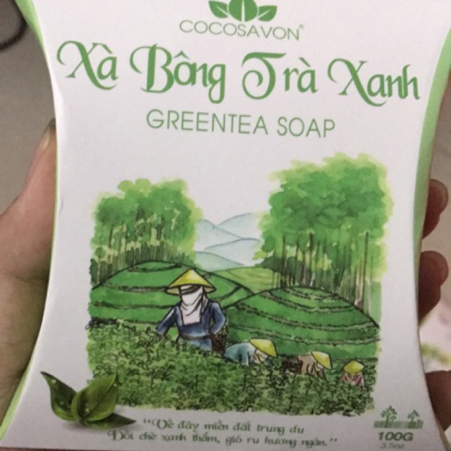 1 [THU LE] Xà bông Trà xanh Cô Ba Cocosavon 100gr