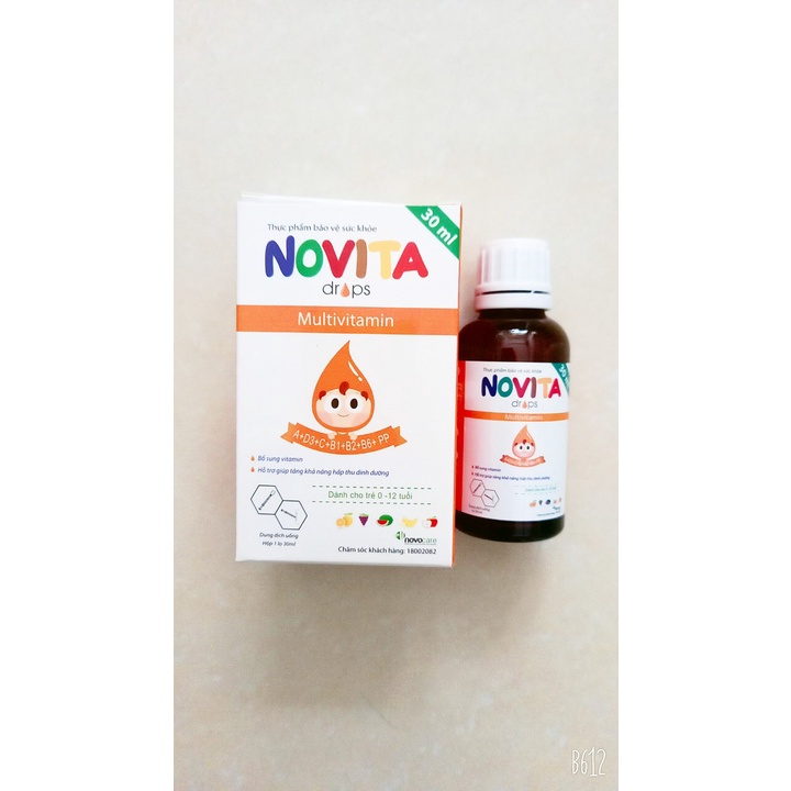 Multivitamin Novita drops lọ 30ml. Bổ sung vitamin cho trẻ từ 0 tháng tuổi do chế độ ăn thiếu vitamine (cpc1hn)