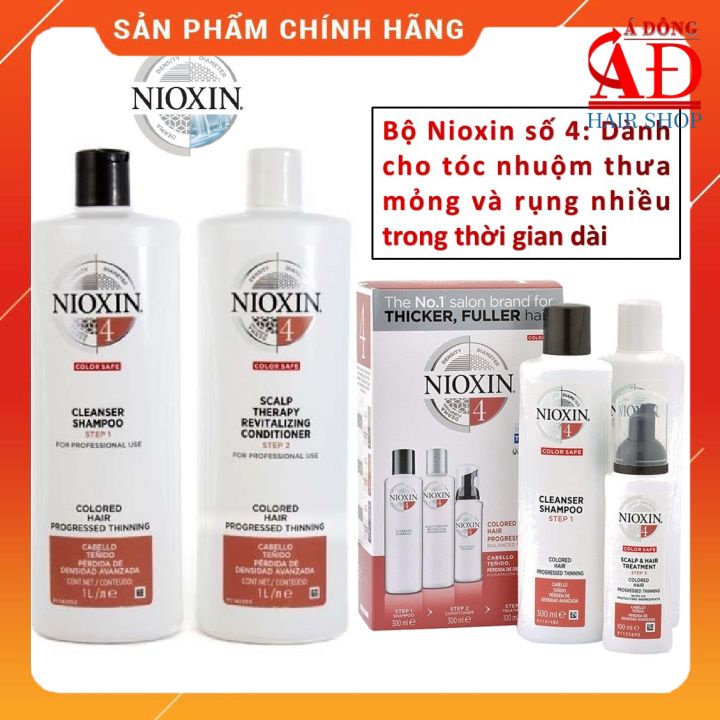 [+Tặng mũ trùm] BỘ DẦU GỘI XẢ NIOXIN 4 COLORED HAIR USA - CHO TÓC NHUỘM THƯA MỎNG VÀ RỤNG NHIỀU