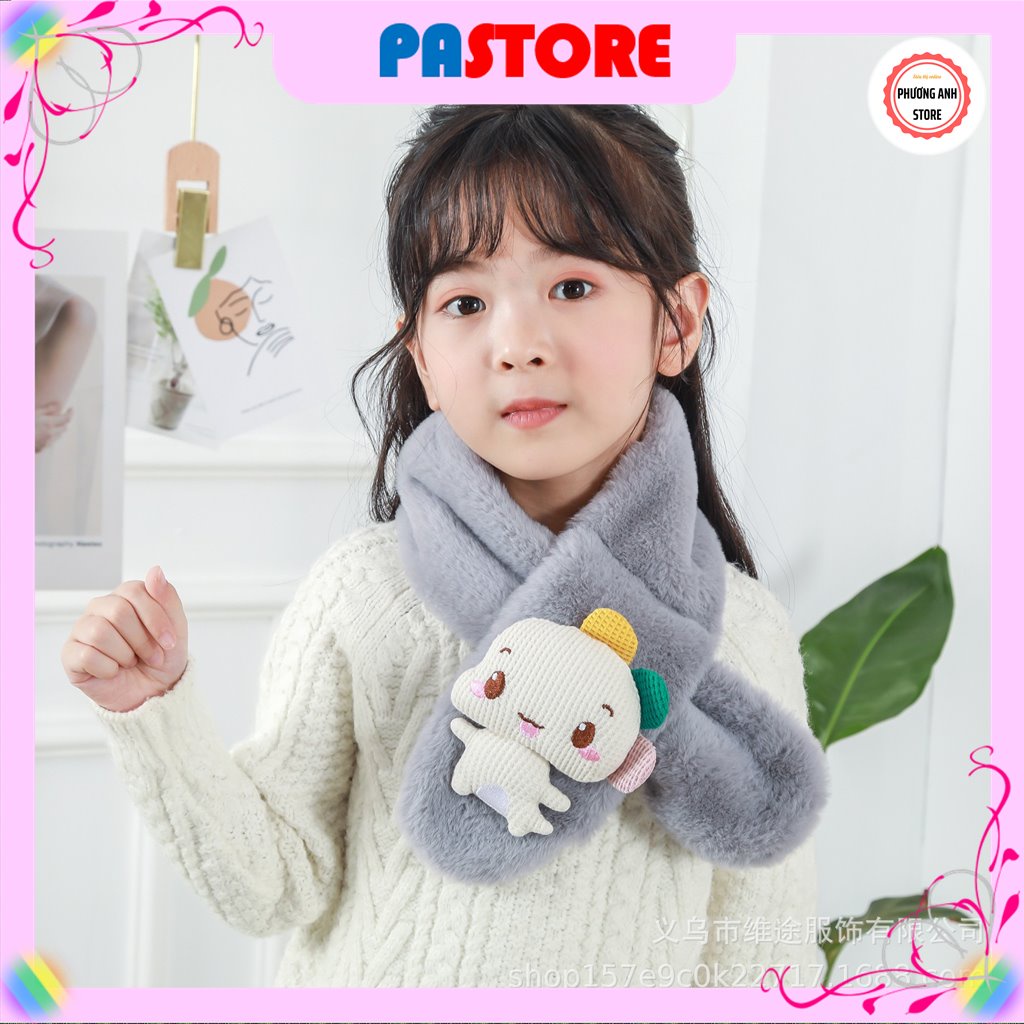 Khăn lông quàng cổ ấm áp ⚡BÁN LỖ XIN 5 SAO⚡ họa tiết dễ thương cho bé gái