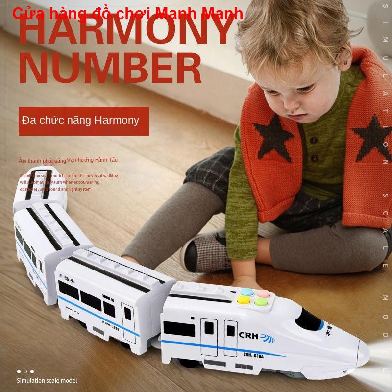 Đồ chơi mô phỏng tàu điện lớn dành cho trẻ em đường sắt cao tốc phổ quát Câu đố hài hòa nam và nữ quà tặng   đồ1
