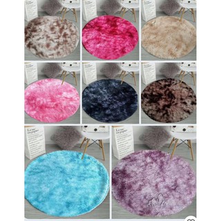 Thảm tròn lông loang Muji
