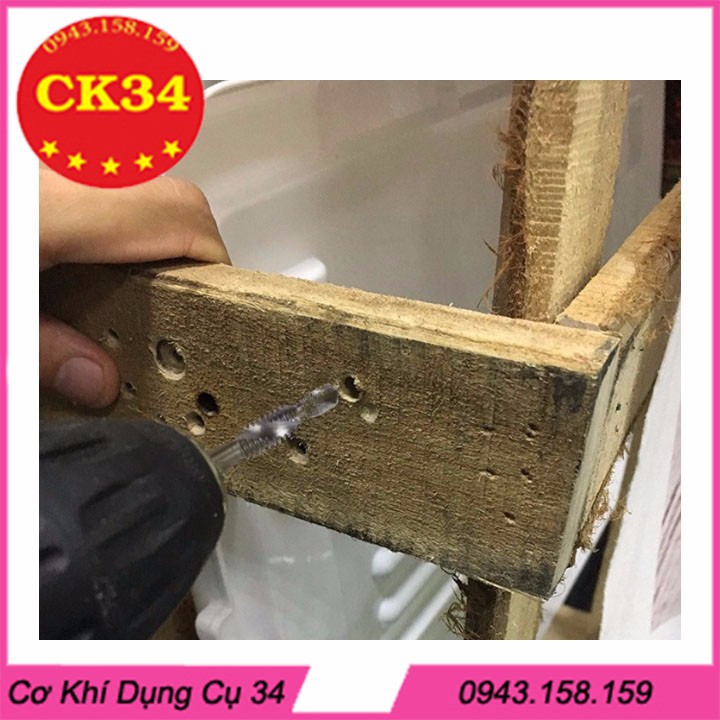 Mũi Khoan taro hss  tạo ren hệ Inch cao cấp bộ 6 mũi