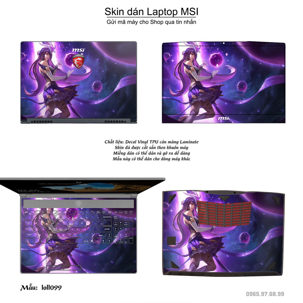 Skin dán Laptop MSI in hình Liên Minh Huyền Thoại nhiều mẫu 14 (inbox mã máy cho Shop)