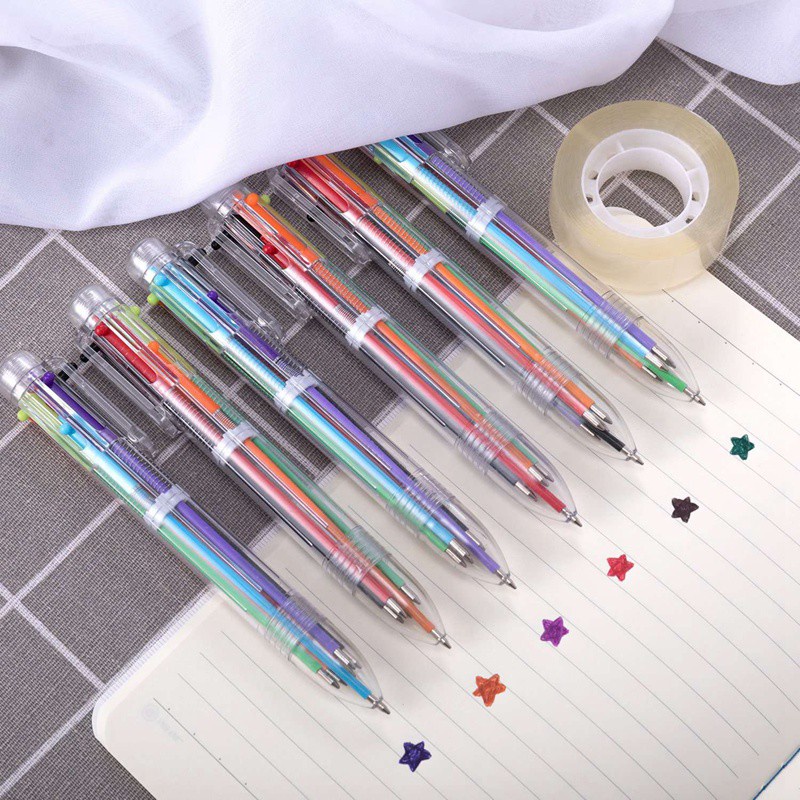 22 Pack 0.7Mm 6-In-1 Multicolor Ballpoint Pen Retractable