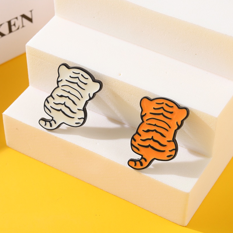 Ghim cài áo Qihe Jewelry hình chú cọp hoạt hình đáng yêu cho nữ