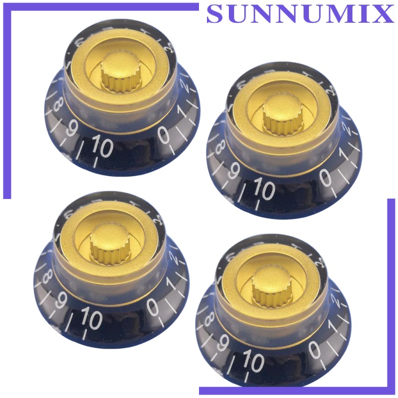 [SUNNIMIX]4x Guitar Speed Control Knobs Volume Tone Knobs (Golden + Black ) for LP Guitar