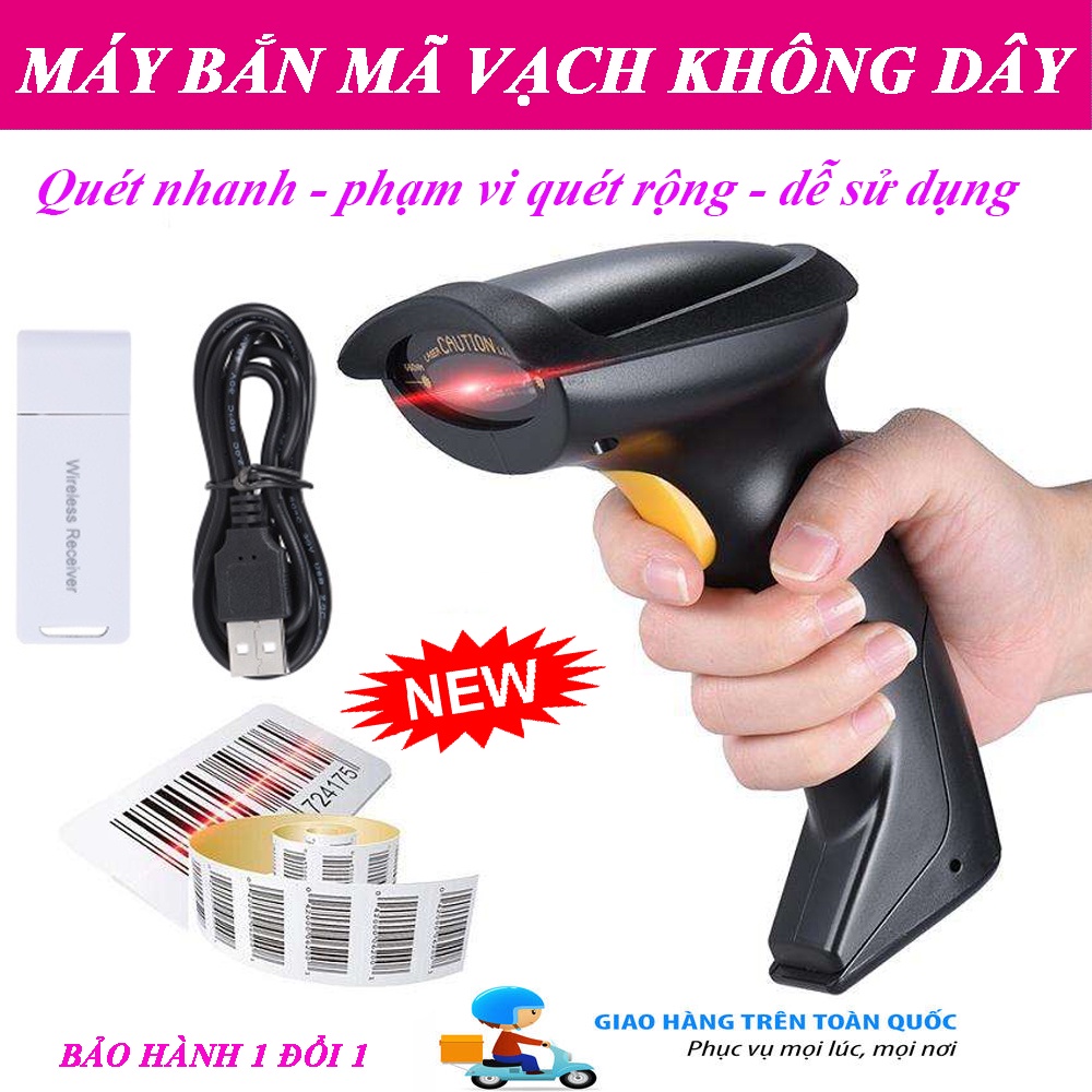 Máy Bắn Mã Vạch Không Dây Cao Cấp. Công Nghệ Laser Tiên Tiến Nhanh Chóng - Hiệu Quả - Chính xác - Tiết Kiệm. BH 12 Tháng