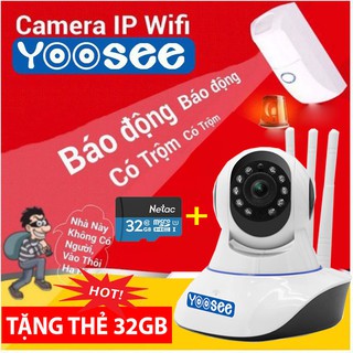 [Nhập mã ELMI01 giảm 10%][ COMBO] Camera Yoosee 3 Râu WIFI + Thẻ nhớ 32GB, Hình ảnh Sắc nét
