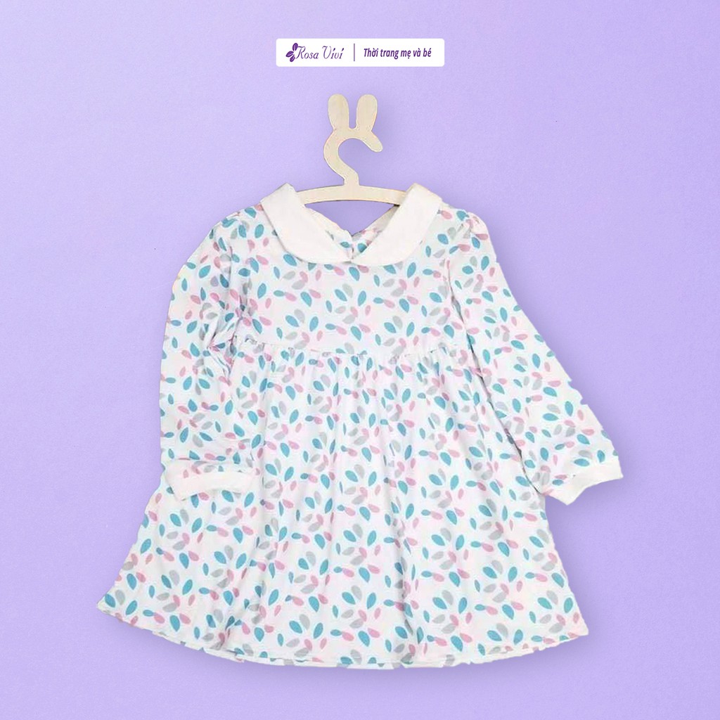 Đầm bé gái Rosa Vivi dáng babydoll tay dài chất thun cotton co giãn