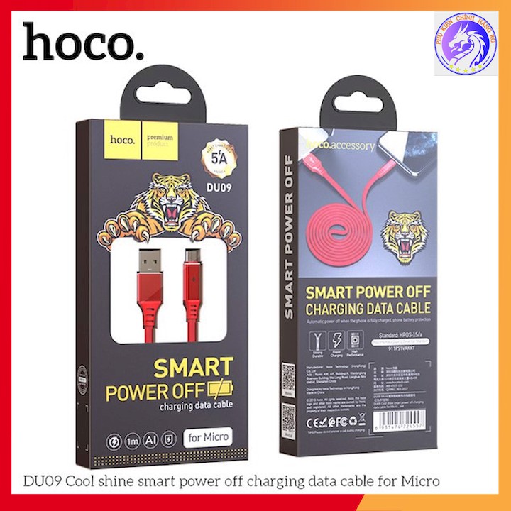 CÁP SẠC NHANH DÂY DÙ TỰ NGẮT MICRO USB 5.0A HOCO DU09
