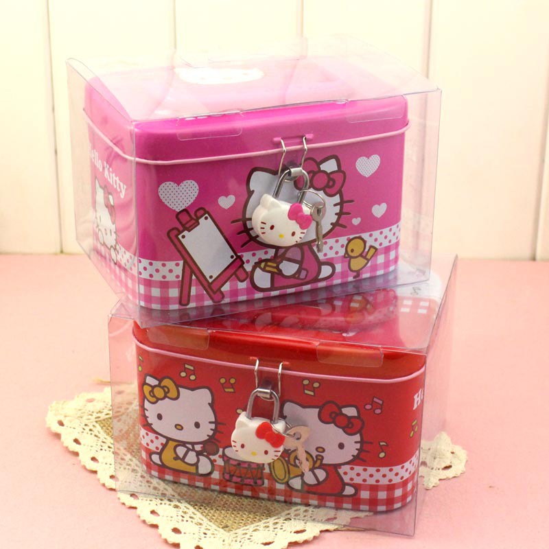 Hộp Đựng Tiền Tiết Kiệm Có Khóa Hello Kitty