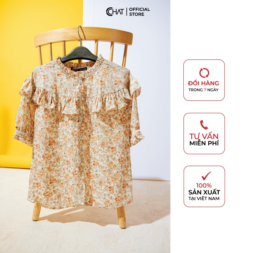 Áo Sơ mi bèo cổ, ngực tay CCHAT