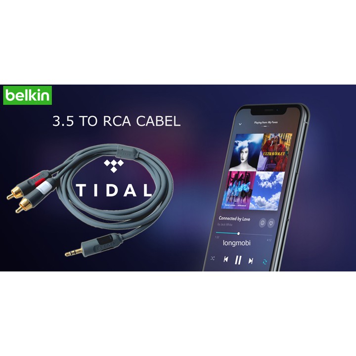 Dây cáp 3.5" ra AV Belkin chất lượng cao | Đồng OFC 99,999% | 1.8m