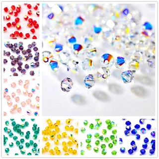 Set 100 hạt pha lê nhiều màu kích thước 4mm dùng làm trang sức diy