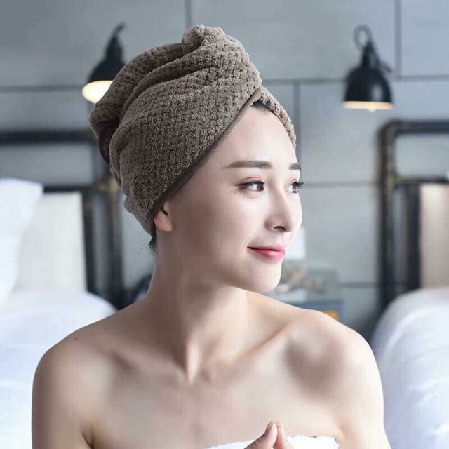 KHĂN CUỐN KHÔ TÓC ĐA NĂNG VÀ TIỆN DỤNG - giao màu, mẫu ngẫu nhiên
