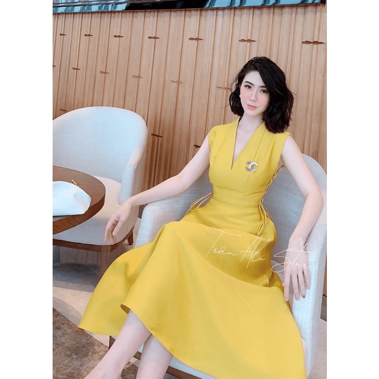 (Mẫu Mới) Đầm TAPTA Cụt Tay Cổ V Dáng Xòe Diện Đẹp Hết Ý UP Valentina Shop